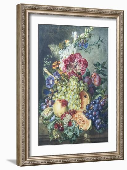 Fruit and Flowers-Gerrit Jan Van Leeuwen-Framed Giclee Print