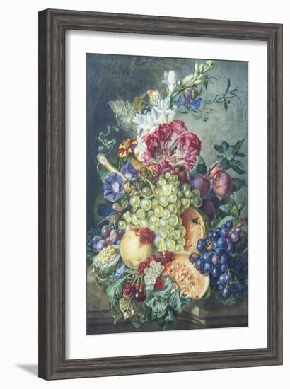 Fruit and Flowers-Gerrit Jan Van Leeuwen-Framed Giclee Print