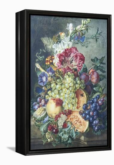 Fruit and Flowers-Gerrit Jan Van Leeuwen-Framed Premier Image Canvas