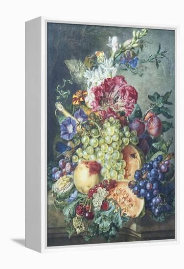 Fruit and Flowers-Gerrit Jan Van Leeuwen-Framed Premier Image Canvas