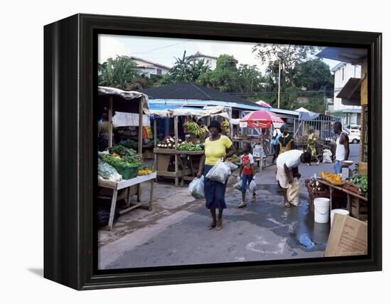 Fruit and Vegetable Market at Scarborough, Tobago, West Indies, Caribbean, Central America-Yadid Levy-Framed Premier Image Canvas