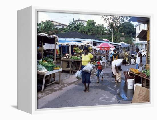 Fruit and Vegetable Market at Scarborough, Tobago, West Indies, Caribbean, Central America-Yadid Levy-Framed Premier Image Canvas