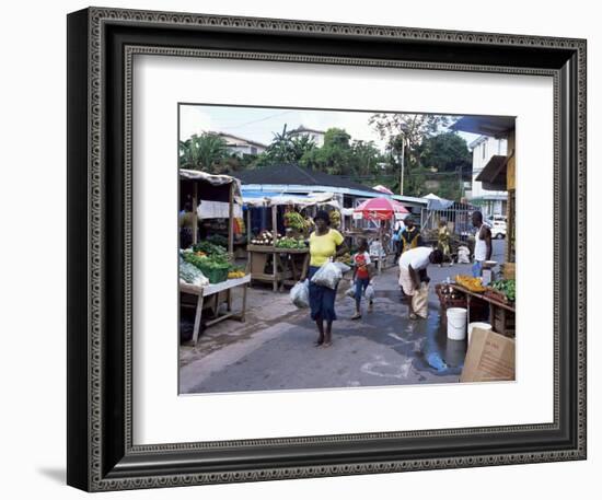 Fruit and Vegetable Market at Scarborough, Tobago, West Indies, Caribbean, Central America-Yadid Levy-Framed Photographic Print