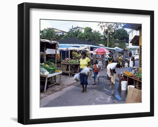 Fruit and Vegetable Market at Scarborough, Tobago, West Indies, Caribbean, Central America-Yadid Levy-Framed Photographic Print