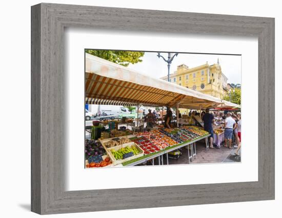 Fruit and vegetable market, Cours Saleya, Old Town, Vieille Ville, Nice, Cote d'Azur, Alpes-Maritim-Fraser Hall-Framed Photographic Print