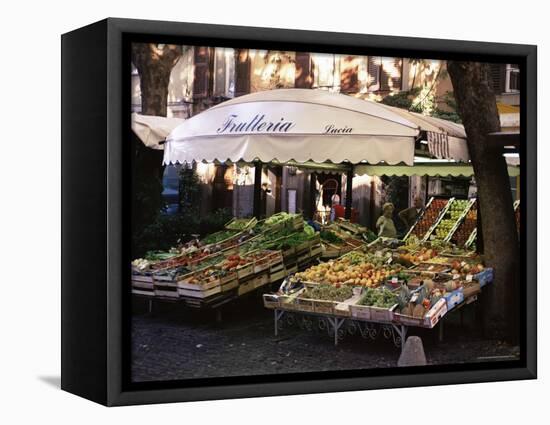 Fruit and Vegetable Shop in the Piazza Mercato, Frascati, Lazio, Italy-Michael Newton-Framed Premier Image Canvas