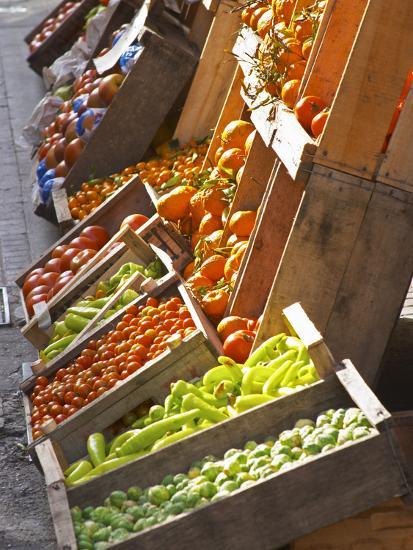 Fruit and Vegetable Shop in Wooden Crates, Montevideo 