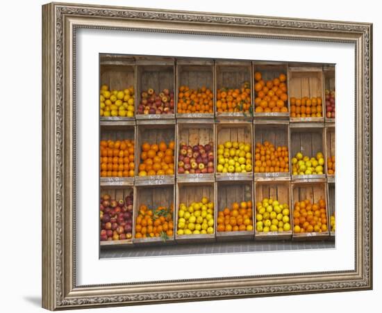 Fruit and Vegetable Shop in Wooden Crates, Montevideo, Uruguay-Per Karlsson-Framed Photographic Print