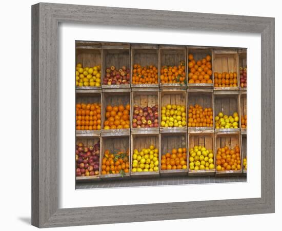 Fruit and Vegetable Shop in Wooden Crates, Montevideo, Uruguay-Per Karlsson-Framed Photographic Print