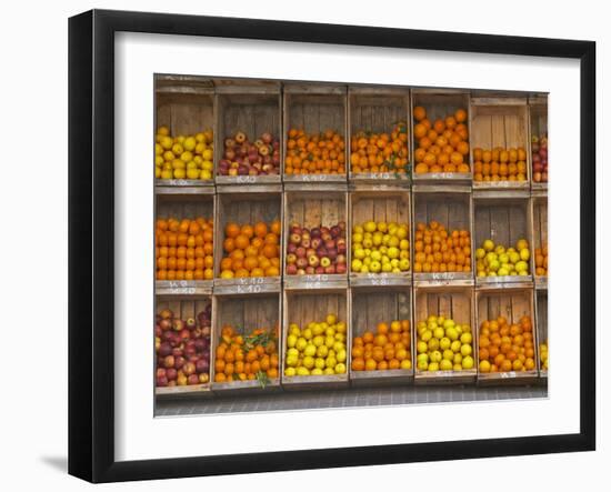 Fruit and Vegetable Shop in Wooden Crates, Montevideo, Uruguay-Per Karlsson-Framed Photographic Print