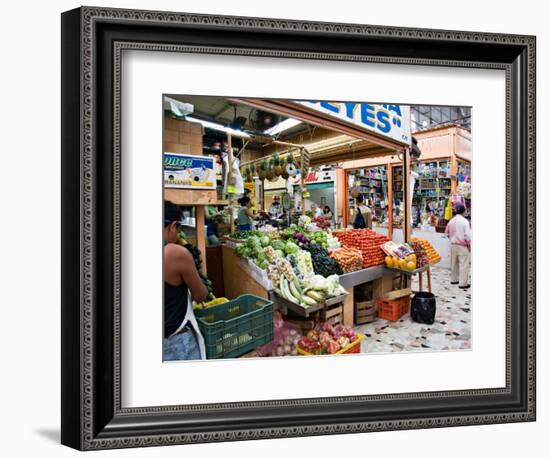 Fruit and Vegetable Stand in the Central Market, Mazatlan, Mexico-Charles Sleicher-Framed Photographic Print