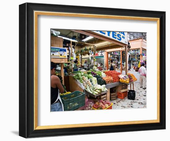 Fruit and Vegetable Stand in the Central Market, Mazatlan, Mexico-Charles Sleicher-Framed Photographic Print