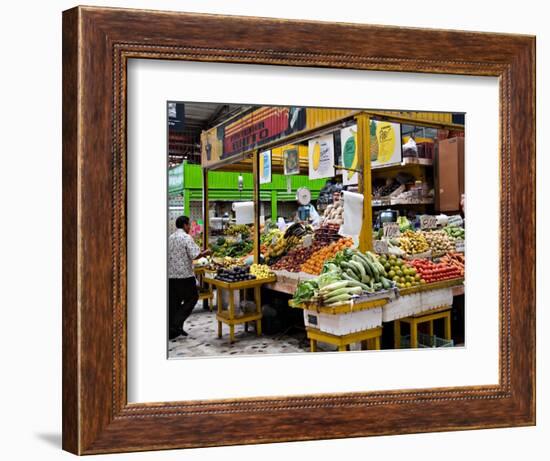 Fruit and Vegetable Stand in the Central Market, Mazatlan, Mexico-Charles Sleicher-Framed Photographic Print