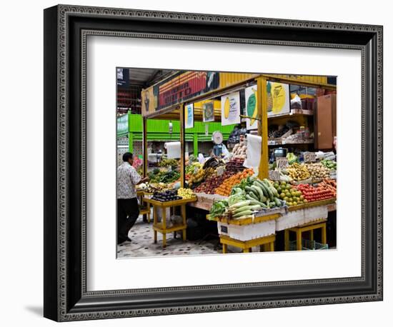 Fruit and Vegetable Stand in the Central Market, Mazatlan, Mexico-Charles Sleicher-Framed Photographic Print