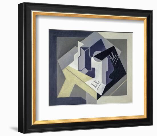 Fruit Bowl and Newspaper, 1920-Juan Gris-Framed Art Print