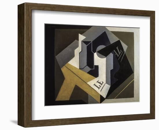 Fruit Bowl and Newspaper-Juan Gris-Framed Premium Giclee Print