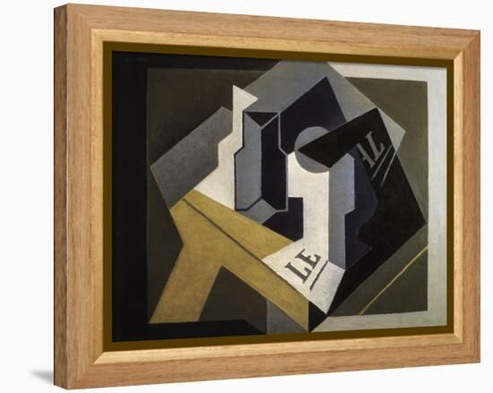 Fruit Bowl and Newspaper-Juan Gris-Framed Stretched Canvas