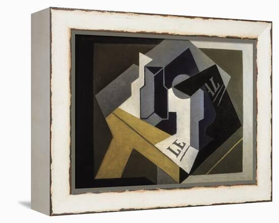 Fruit Bowl and Newspaper-Juan Gris-Framed Stretched Canvas