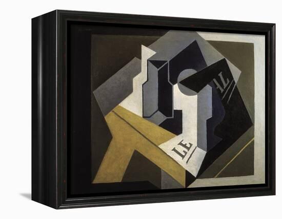 Fruit Bowl and Newspaper-Juan Gris-Framed Stretched Canvas