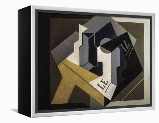 Fruit Bowl and Newspaper-Juan Gris-Framed Stretched Canvas