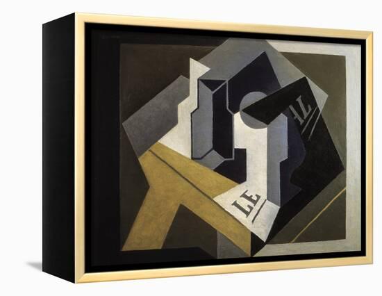 Fruit Bowl and Newspaper-Juan Gris-Framed Stretched Canvas