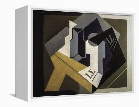 Fruit Bowl and Newspaper-Juan Gris-Framed Stretched Canvas