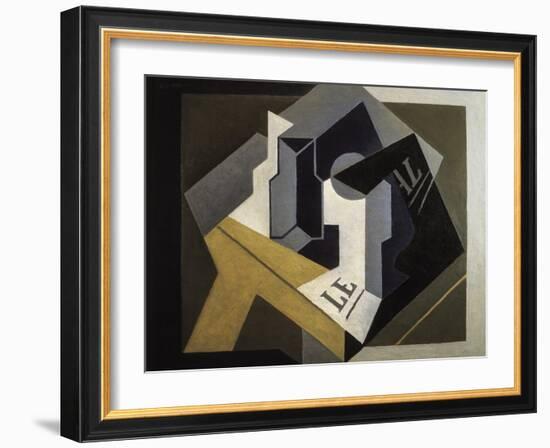 Fruit Bowl and Newspaper-Juan Gris-Framed Art Print