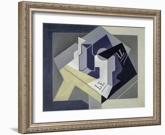 Fruit Bowl and Newspaper-Juan Gris-Framed Giclee Print