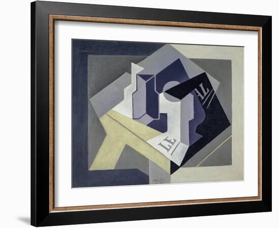 Fruit Bowl and Newspaper-Juan Gris-Framed Giclee Print