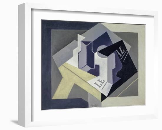 Fruit Bowl and Newspaper-Juan Gris-Framed Giclee Print