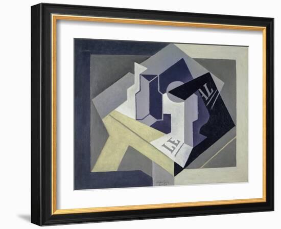 Fruit Bowl and Newspaper-Juan Gris-Framed Giclee Print