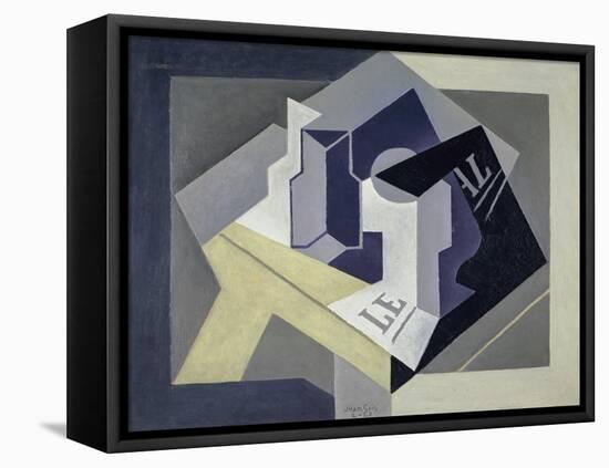 Fruit Bowl and Newspaper-Juan Gris-Framed Premier Image Canvas