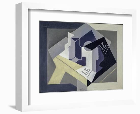 Fruit Bowl and Newspaper-Juan Gris-Framed Giclee Print