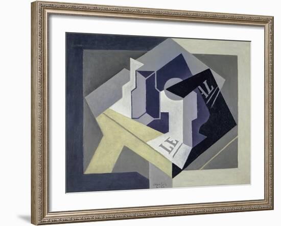 Fruit Bowl and Newspaper-Juan Gris-Framed Giclee Print