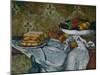 Fruit Bowl and Plate with Biscuits, circa 1877-Paul Cézanne-Mounted Giclee Print