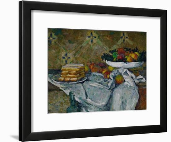 Fruit Bowl and Plate with Biscuits, circa 1877-Paul Cézanne-Framed Giclee Print