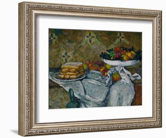 Fruit Bowl and Plate with Biscuits, circa 1877-Paul Cézanne-Framed Giclee Print