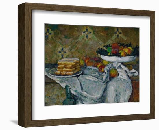 Fruit Bowl and Plate with Biscuits, circa 1877-Paul Cézanne-Framed Giclee Print