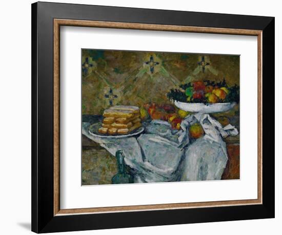 Fruit Bowl and Plate with Biscuits, circa 1877-Paul Cézanne-Framed Giclee Print