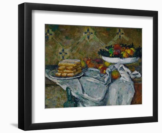 Fruit Bowl and Plate with Biscuits, circa 1877-Paul Cézanne-Framed Giclee Print