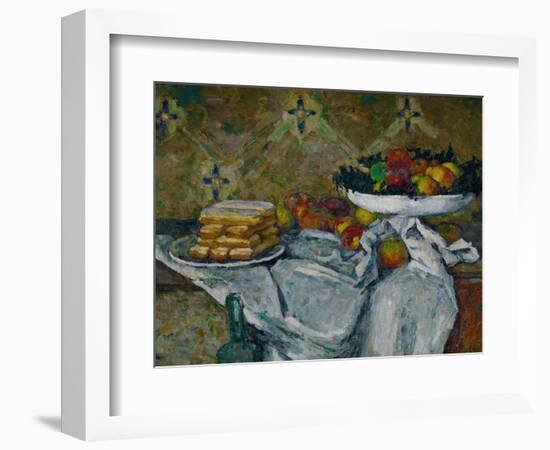 Fruit Bowl and Plate with Biscuits, circa 1877-Paul Cézanne-Framed Giclee Print