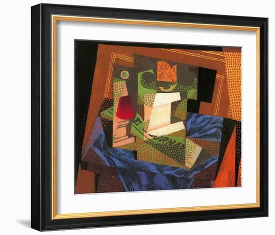 Fruit Bowl on a Tablecloth-Juan Gris-Framed Art Print