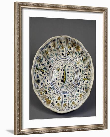 Fruit Bowl with Floral Decorations, 1613, Ceramic, Veneto, Italy-null-Framed Giclee Print