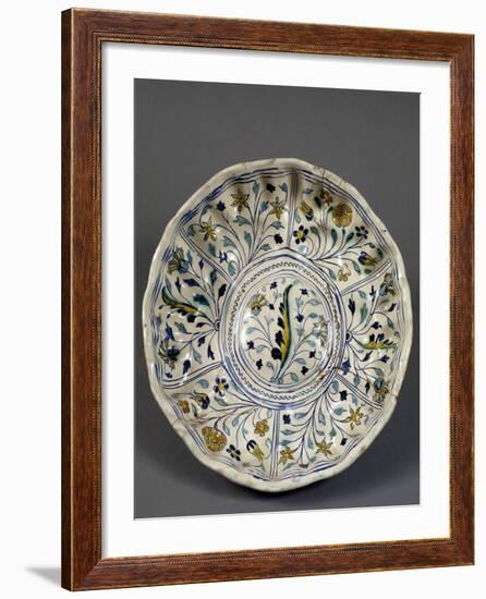 Fruit Bowl with Floral Decorations, 1613, Ceramic, Veneto, Italy-null-Framed Giclee Print