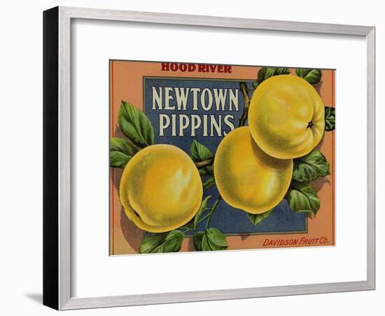 Fruit Crate Labels: Newtown Pippins; Davidson Fruit Company-null-Framed Art Print