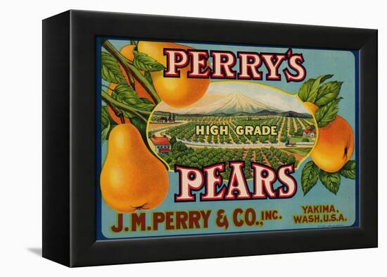 Fruit Crate Labels: Perry’s High Grade Pears; J.M. Perry and Company, Inc.-null-Framed Stretched Canvas