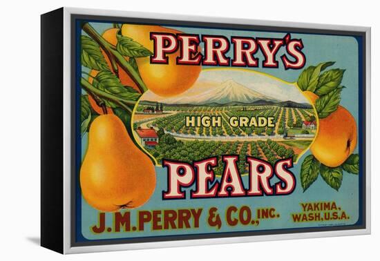 Fruit Crate Labels: Perry’s High Grade Pears; J.M. Perry and Company, Inc.-null-Framed Stretched Canvas