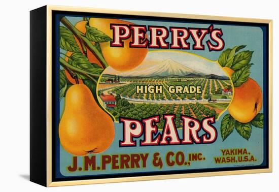 Fruit Crate Labels: Perry’s High Grade Pears; J.M. Perry and Company, Inc.-null-Framed Stretched Canvas