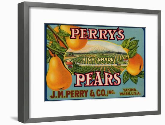 Fruit Crate Labels: Perry’s High Grade Pears; J.M. Perry and Company, Inc.-null-Framed Art Print