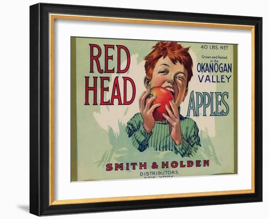 Fruit Crate Labels: Red Head Apples; Distributed by Smith and Holden, New York-null-Framed Art Print